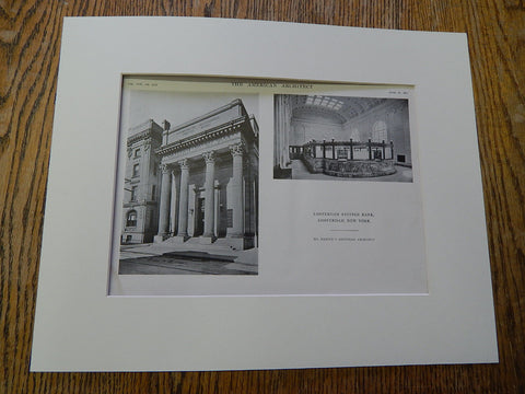 Amsterdam Savings Bank, Amsterdam, NY, 1915, Lithograph. Marcus T. Reynolds.
