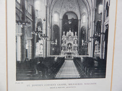 Copy of St. Joseph's Convent Chapel, Interior, Milwaukee,WI,  Lithograph. Brust & Phillip.