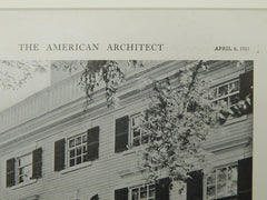 Rear View, Pierce-Nichols House, Federal Street, Salem, MA, 1921, Lithograph.  Samuel McIntire.