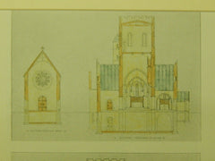 All Saints Church, Peterborough, NH, 1925, Original Plan. Cram & Ferguson.