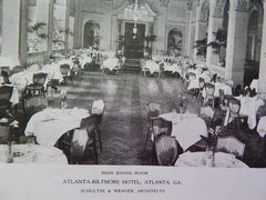 Main Dining Room, Atlanta-Biltmore Hotel, Atlanta, GA, 1924, Lithograph. Schultze & Weaver.
