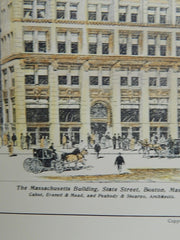 The Massachusetts Building, State Street, Boston, MA, 1904. Original Plan.