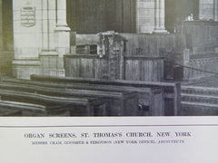 Organ Screens, St. Thomas's Church, NY, 1914, Litho., Cram, Goodhue & Ferguson