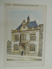 New Turkish Baths, Great Moor Street, Bolton, UK, 1891. Original Plan. Stones & Gradwell.