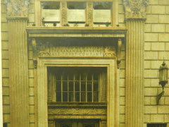 Entrance Detail, Kanawha Banking and Trust, Charleston, WV, 1927, Original Plan. Dennison & Hirons.