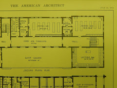 Domestic Science Floors, State Normal School, Los Angeles, CA, 1914, Original Plan. Allison&Allison