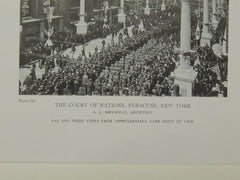 The Court of Nations, Syracuse, NY, 1919, Lithograph. A. L. Brockway.