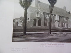 House of Lyford Moore, Detroit, MI, 1924, Lithograph. J.Ivan Dise.