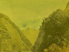 Roger's Slide, Lake George, NY, 1883, Original Scene, America Illustrated.