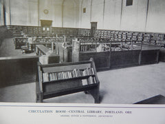 Circulation Room, Central Library, Portland, OR, 1914. Doyle & Patterson.
