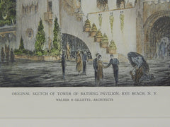 Tower of Bathing Pavilion, Rye Beach, NY, 1928, Original Plan. Walker & Gillette.