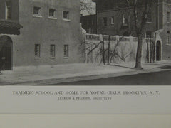 Training School and Home for Young Girls, Brooklyn, NY, 1919, Lithograph. Ludlow & Peabody.