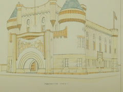 Competitive Design, Armory, Jacksonville, FL, 1896. Original Plan. Sherman & Fonneman.