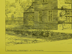 Shireoak for J. E. Bedford, Esq., Headingley, England, 1894, Original Plan. Francis W. Bedford.