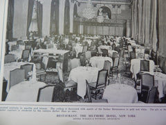 Restaurant, The Biltmore Hotel, New York, NY, 1914. Warren & Wetmore.
