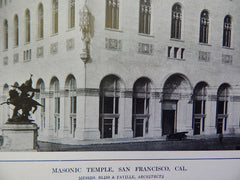 Exterior, Masonic Temple, San Francisco, CA, 1914. Bliss & Faville.