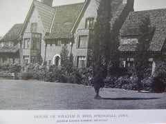 Exterior, House of William H. Reid, Springdale, CT, 1919, Lithograph. Arthur Loomis Harmon.