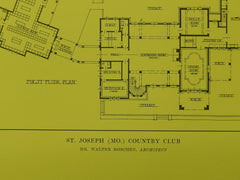 Country Club, St. Joseph, MO, 1914, Lithograph. Walter Boschen.