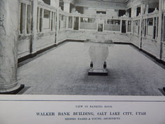 Banking Room, Walker Bank Building, Salt Lake City, UT, 1914. Eames & Young.
