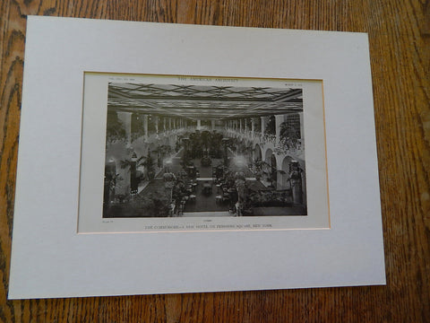 Interior, Commodore Hotel, Pershing Square, New York, NY, 1919, Lithograph. Warren & Wetmore.