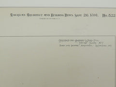 Residence of Ambrose Wood, Esq., Staten Island NY, 1891. Block and Barnes. Original