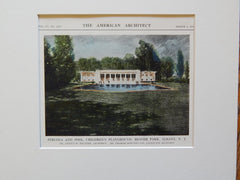 Pergola & Pool, Children's Playground, Beaver Park, Albany, NY, 1914, Original Plan. Brunner.