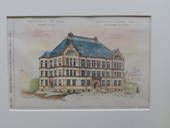 State Normal Art School, Boston, MA, 1889, Original Plan. Hartwell & Richardson
