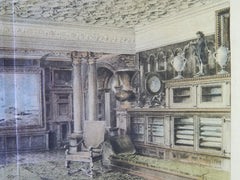 Salon-Bibliotheqhe, Kellog Terrace, Great Barrington, MA, 1895. Orignal Plan. McKim, Mead, & White.