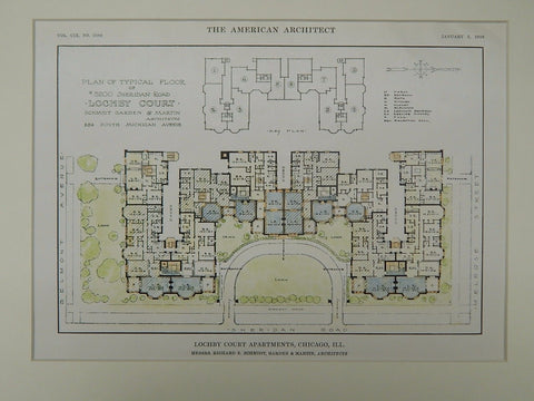 Lochby Court Apartments, Chicago, IL, 1916, Original Plan. Schmidt, Garden & Martin.