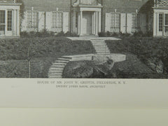 House of Mr. John W. Griffin, Fieldston, NY, 1921, Lithograph.  Dwight James Baum.