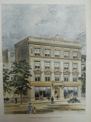 The Knights of Columbus Building, Chapel St., New Haven, CN, 1904. Original Plan. John L. Faxon.