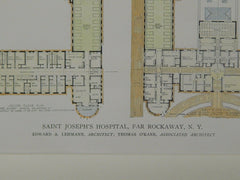 Floor Plans, Saint Joseph's Hospital, Far Rockaway, NY, 1918, Original Plan. Edward A. Lehmann.