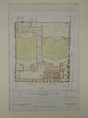 First Floor, Brooklyn Academy of Music, Brooklyn, NY, 1906, Original Plan. Herts & Tallant.