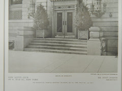 Detail of Entrance, New Lotus Club, New York, New York, 1909, Lithograph. Mr. Donn Barber.