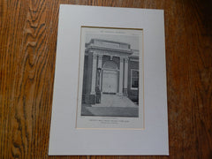 Beverly Farms Library, Entrance, Beverly Farms, MA, Lithograph,1918. Loring & Leland