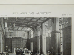 Lounge Views, Allerton House, East 39th Sreet, New York, NY, 1919, Lithograph. Arthur Loomis Harmon.