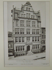 The Speyer School, Lawrence Street, New York, NY, 1906, Lithograph. Edgar A. Josselyn.
