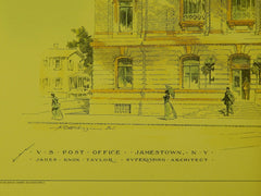 U.S. Post Office, Jamestown, NY, 1901, Original Plan. James Knox Taylor.
