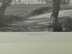House of Ralph Isham, Santa Barbara, CA, 1921, Lithograph. Childs & Smith.