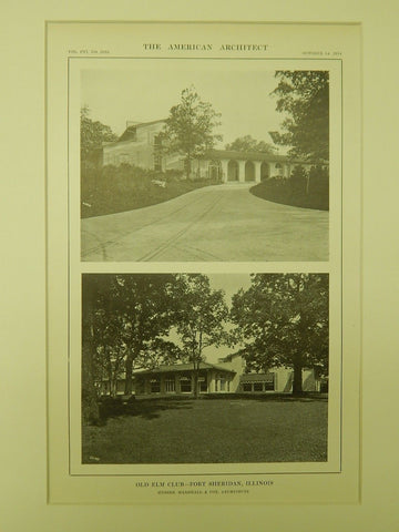 Alternative Views, Old Elm Club, Fort Sheridan, IL, 1914, Lithograph. Marshall & Fox.