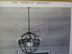 Detroit Athletic Club: Palm Room, Detroit, MI, Lithograph,1915. Kahn & Wilby.