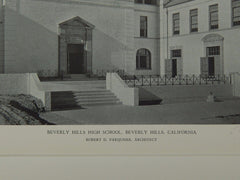Beverly Hills High School, Beverly Hills, CA, 1929, Lithograph. Robert D. Farquhar.