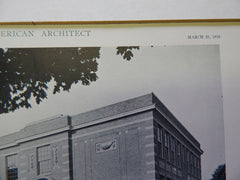 High School, Maynard, MA,1918, Lithograph. Charles R. Greco.