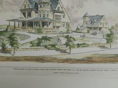 Three Houses for Mr. Walter Johnson & Mr. Albert E. Parfitt, Bay Ridge, NY,1896.
