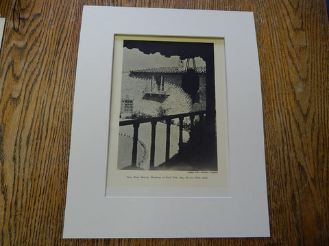 Patio,Residence Fred Niblo,Esq., Beverly Hills, CA, 1930, Lithograph. William Neff.