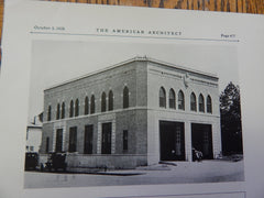 Fire Station, Memphis, TN, 1928, Lithograph. Jones & Furbinger.