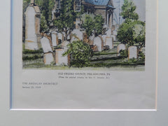 Old Swedes Church, Philadelphia, PA, 1929, Original Drawing, Geo. C. Sponsler Jr.