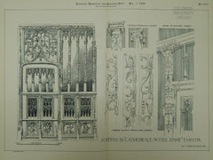 Screens in Cathedrale Notre Dame, Evreux, Eure, France, 1899, Original Plan. W.T. Partridge.