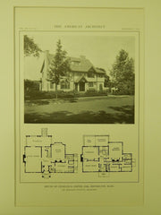 House of Charles G. Smith, Brookline, MA, 1914, Lithograph. Benjamin Proctor.