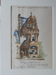 Residence of Alex Ulre, 21 Rolyat St., Toronto, Canada, 1889, Original Plan. Knox & Elliot.